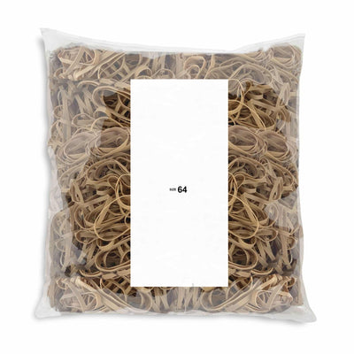 Alliance size #64 postal rubber bands, natural crepe, 5 lb bag