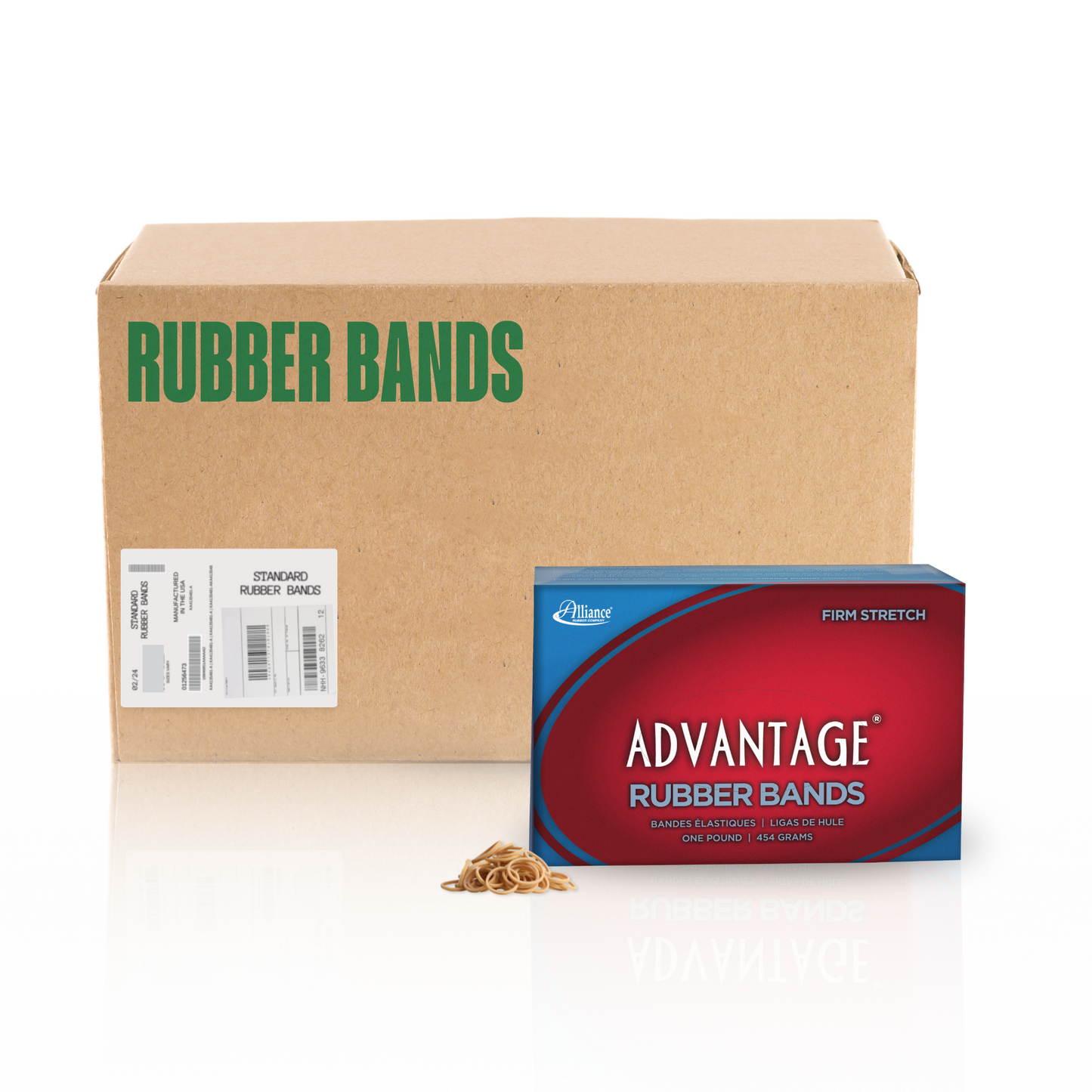 Alliance Advantage Rubber Bands, Size #8 (7/8" x 1/16"), Natural Crepe
