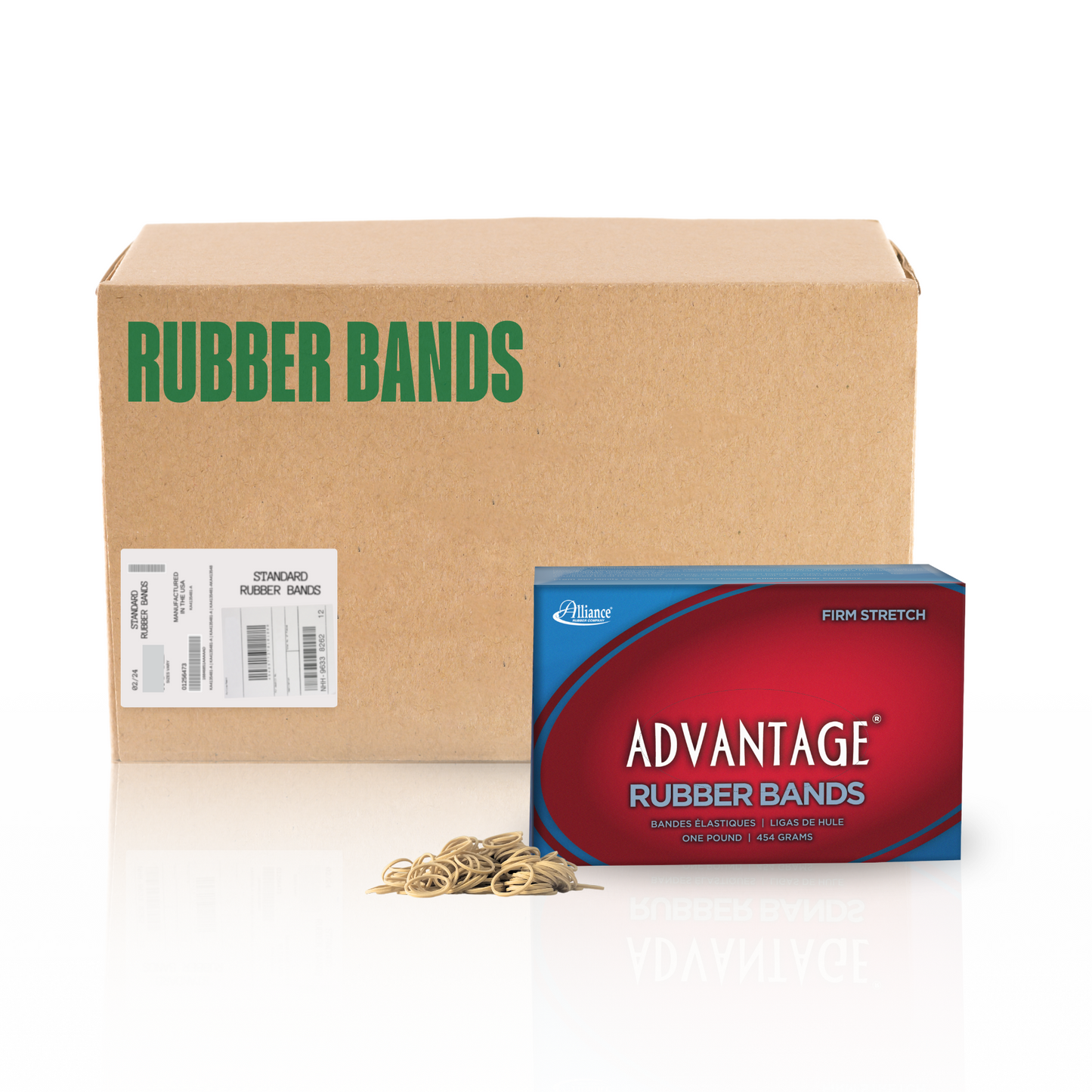 Alliance Advantage Rubber Bands, Size #10 (1-1/4" x 1/16"), Natural Crepe