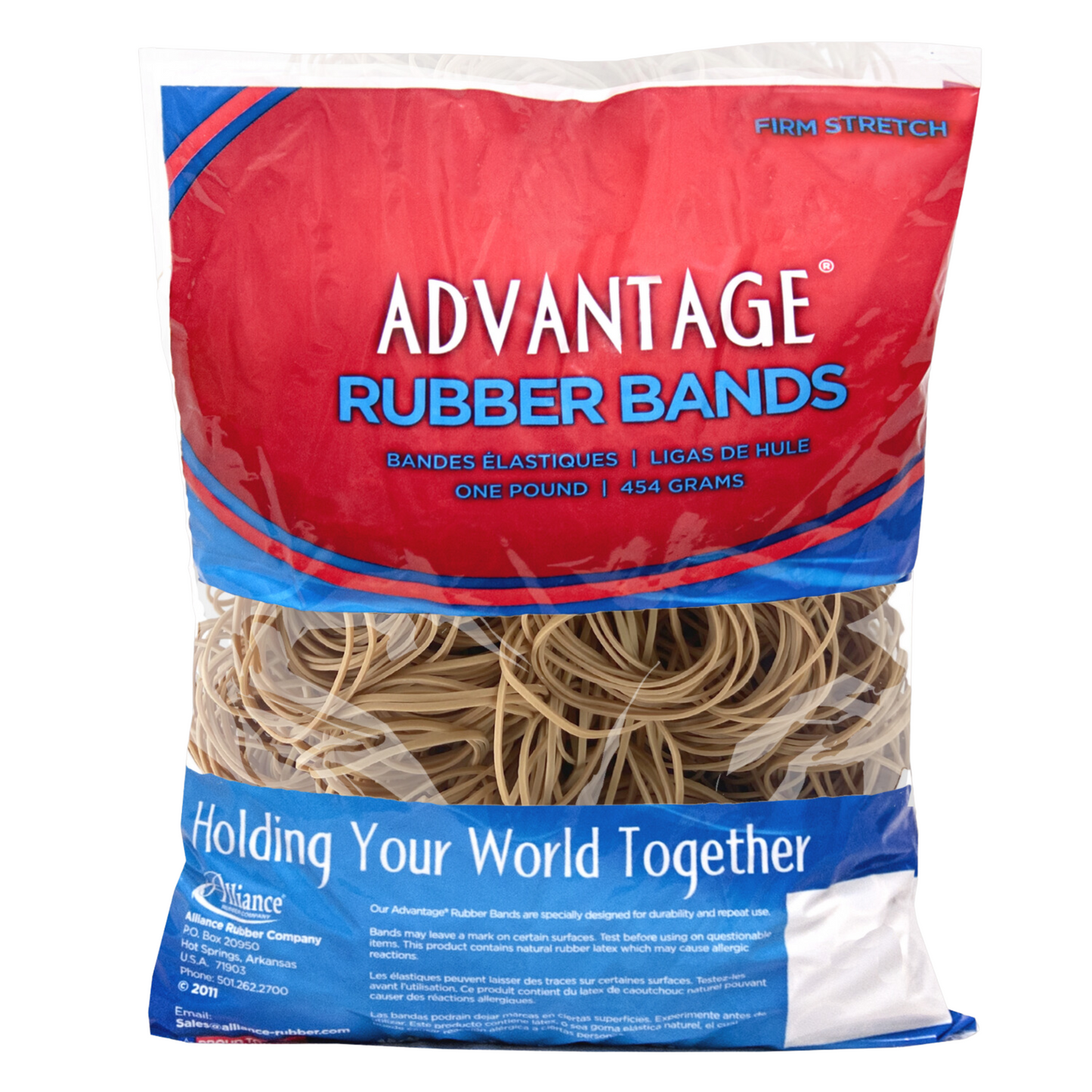 Alliance Advantage Rubber Bands, Size #16 (2-1/2" x 1/16"), Natural Crepe