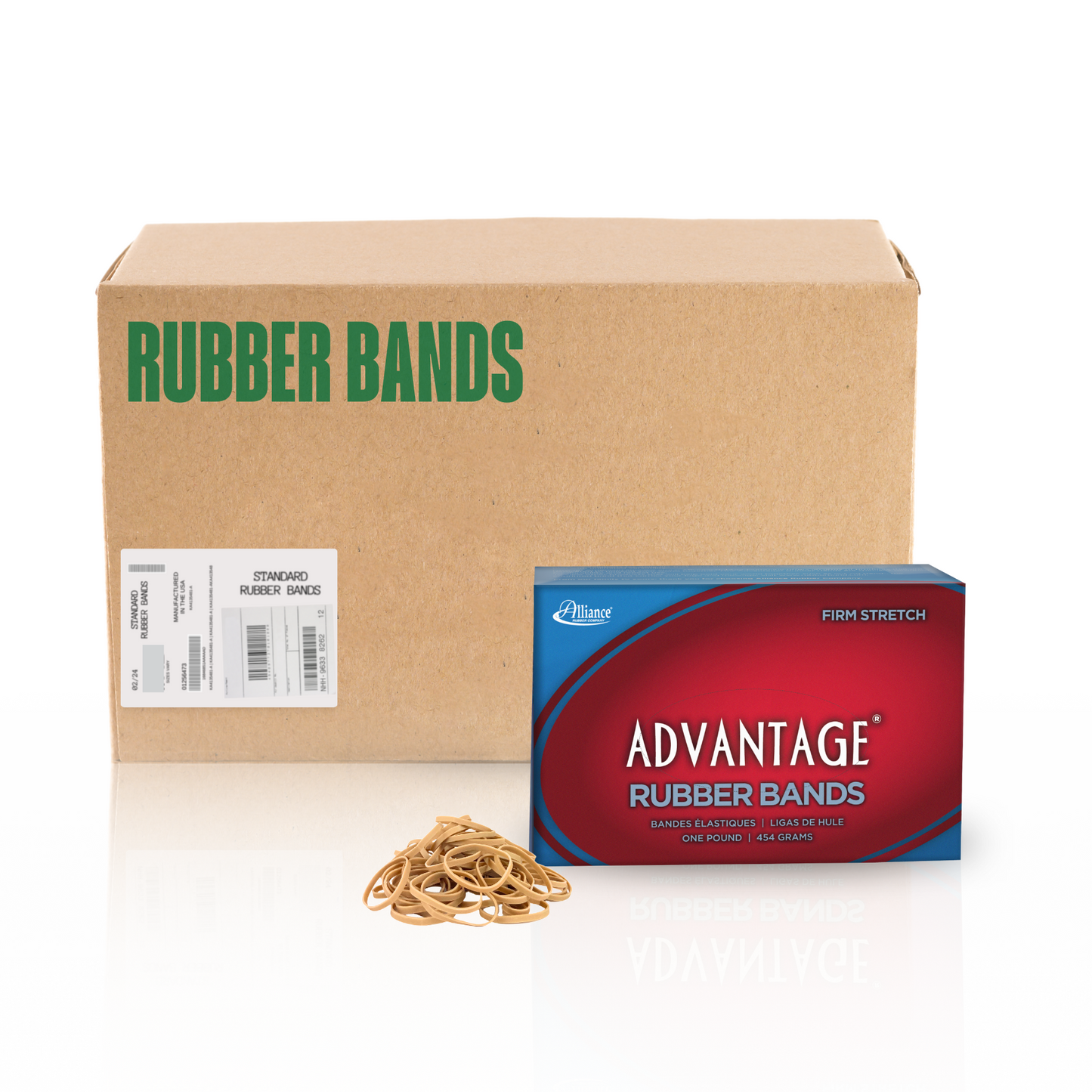 Alliance Advantage Rubber Bands, Size #31 (2-1/2" x 1/8"), Natural Crepe