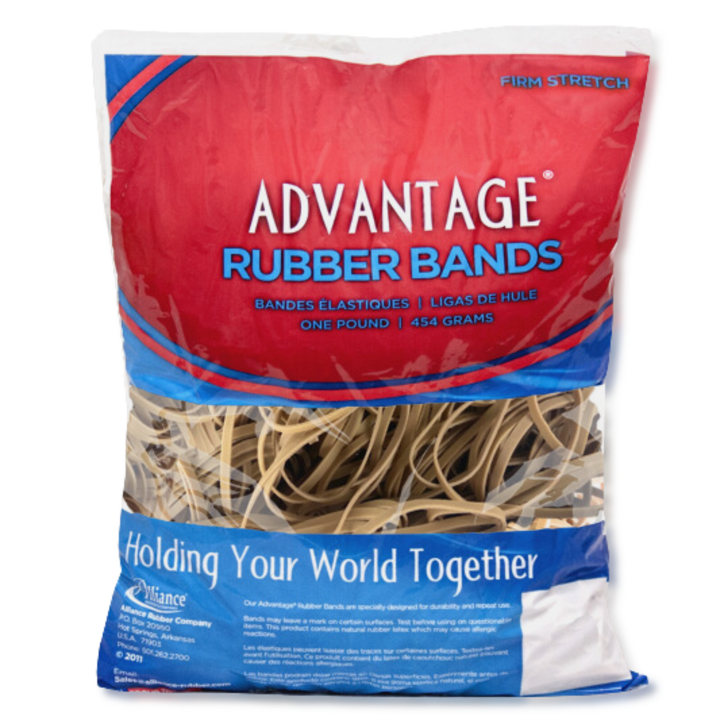 Alliance Advantage Rubber Bands, Size #33 (3-1/2" x 1/8"), Natural Crepe