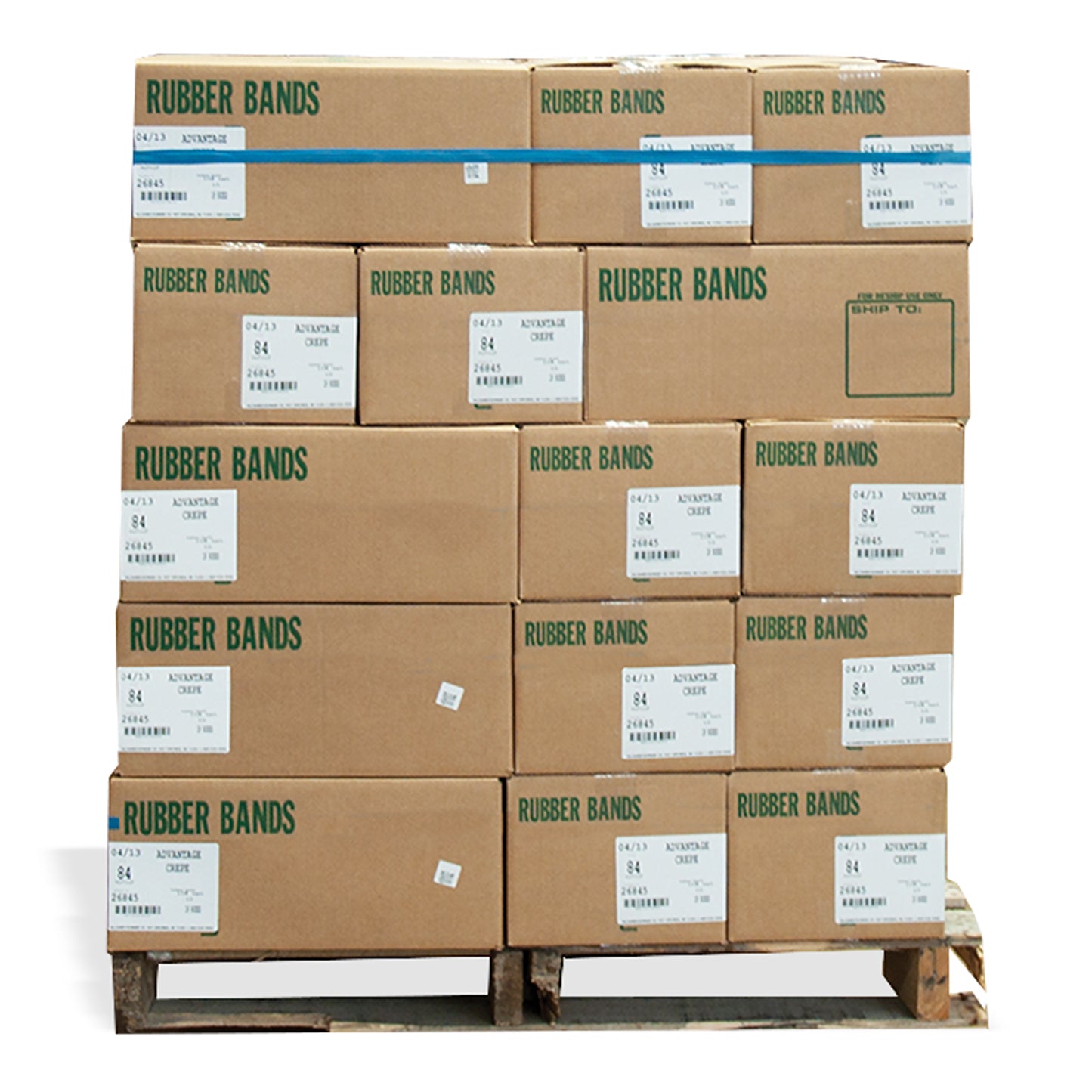 144 Pallet Bands, Extra Large Heavy Duty Industrial Rubber Bands, 84" x 1", Yellow Bulk Case