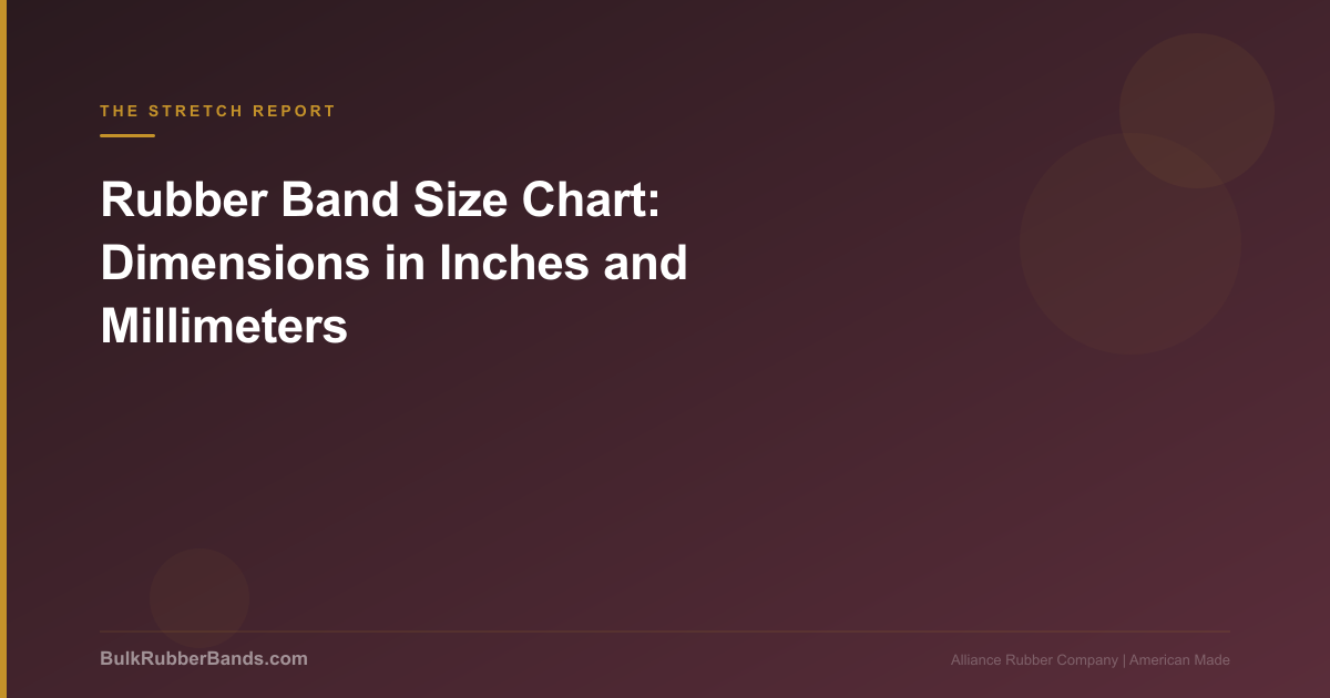 Rubber Band Size Chart Dimensions in Inches and Millimeters The