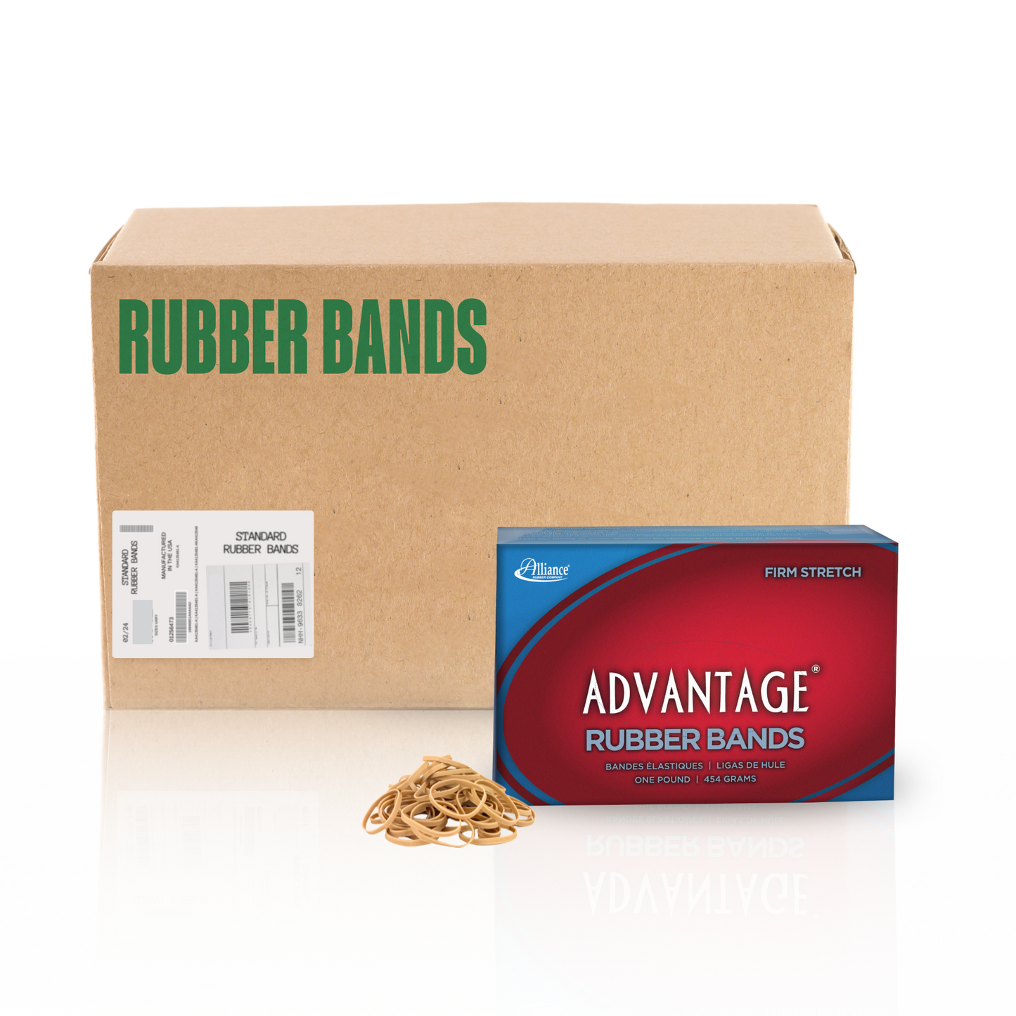 Alliance Advantage Rubber Bands, Size #30 (2" x 1/8"), Natural Crepe