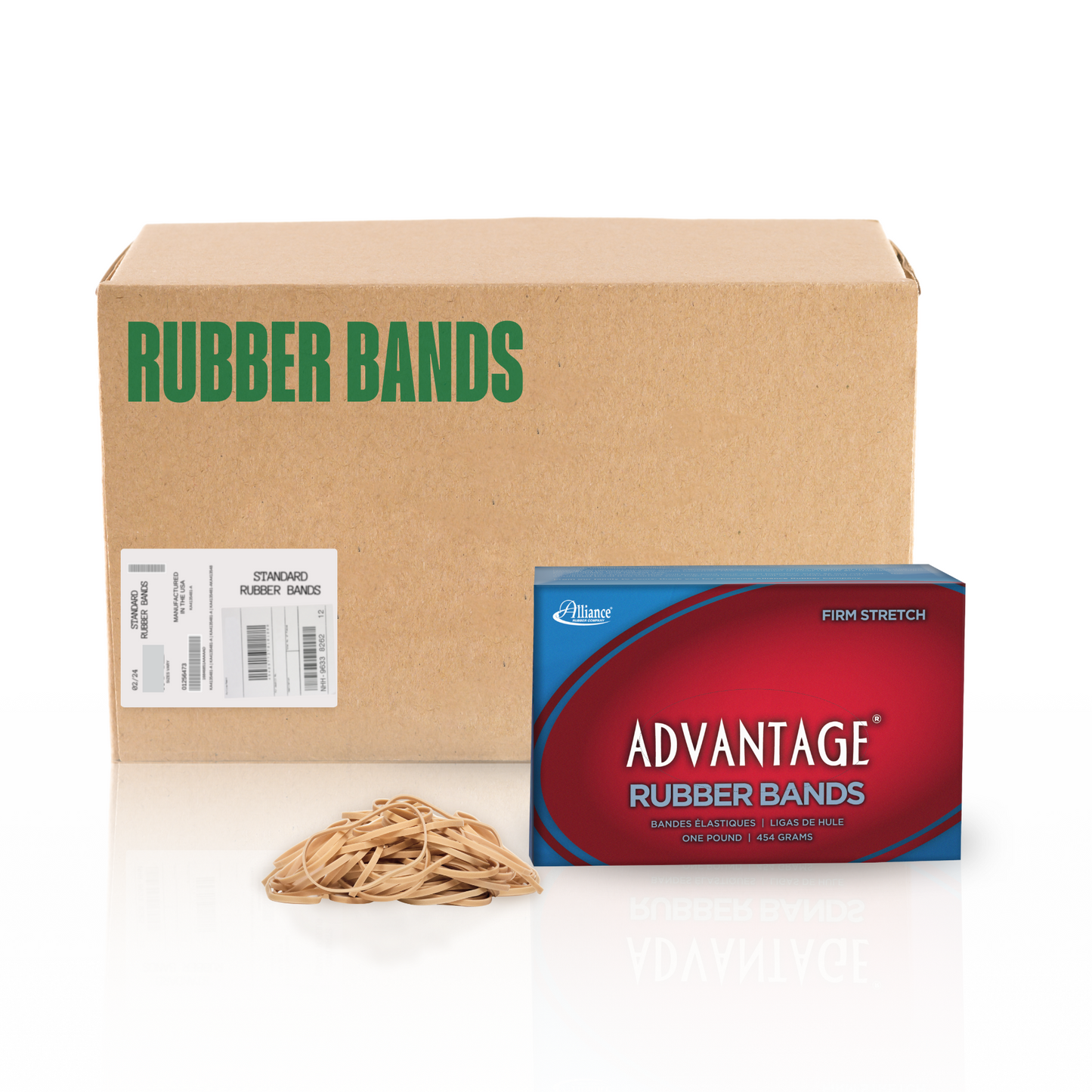 Alliance Advantage Rubber Bands, Size #32 (3" x 1/8"), Natural Crepe