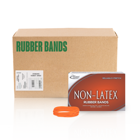 Alliance Non-Latex Rubber Bands, Size #19 (3-1/2" x 1/16"), Orange