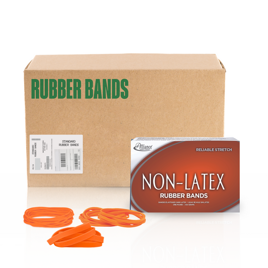 Alliance Non-Latex Rubber Bands, Size #54 (Assorted), Orange
