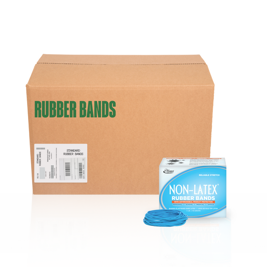 Alliance Non-Latex with Antimicrobial Protection Rubber Bands, Size #19 (3-1/2" x 1/16"), Cyan Blue