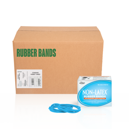 Alliance Non-Latex with Antimicrobial Protection Rubber Bands, Size #33 (3-1/2" x 1/8"), Cyan Blue