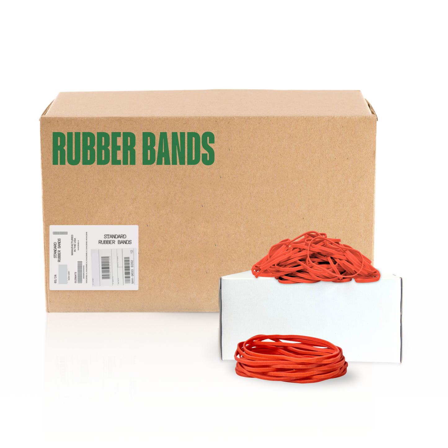 Red Packer Bands - Industrial Quality Rubber Bands, Size #38 (6" x 1/8"), Red