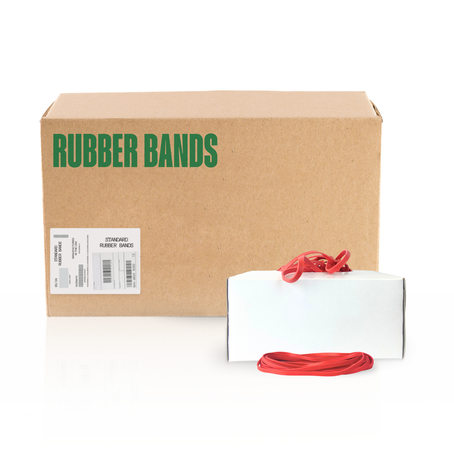 Red Packer Bands - Industrial Quality Rubber Bands, Size #69 (6" x 1/4"), Red