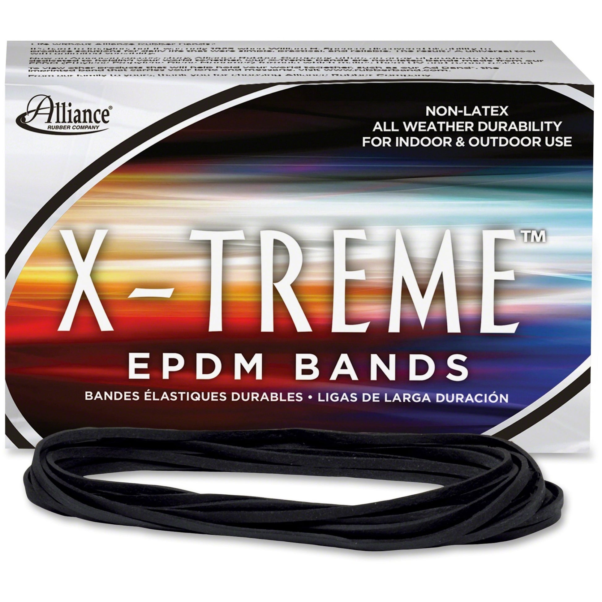 Alliance X-treme File Bands Rubber Bands, Size #117B (7" x 1/8"), Black