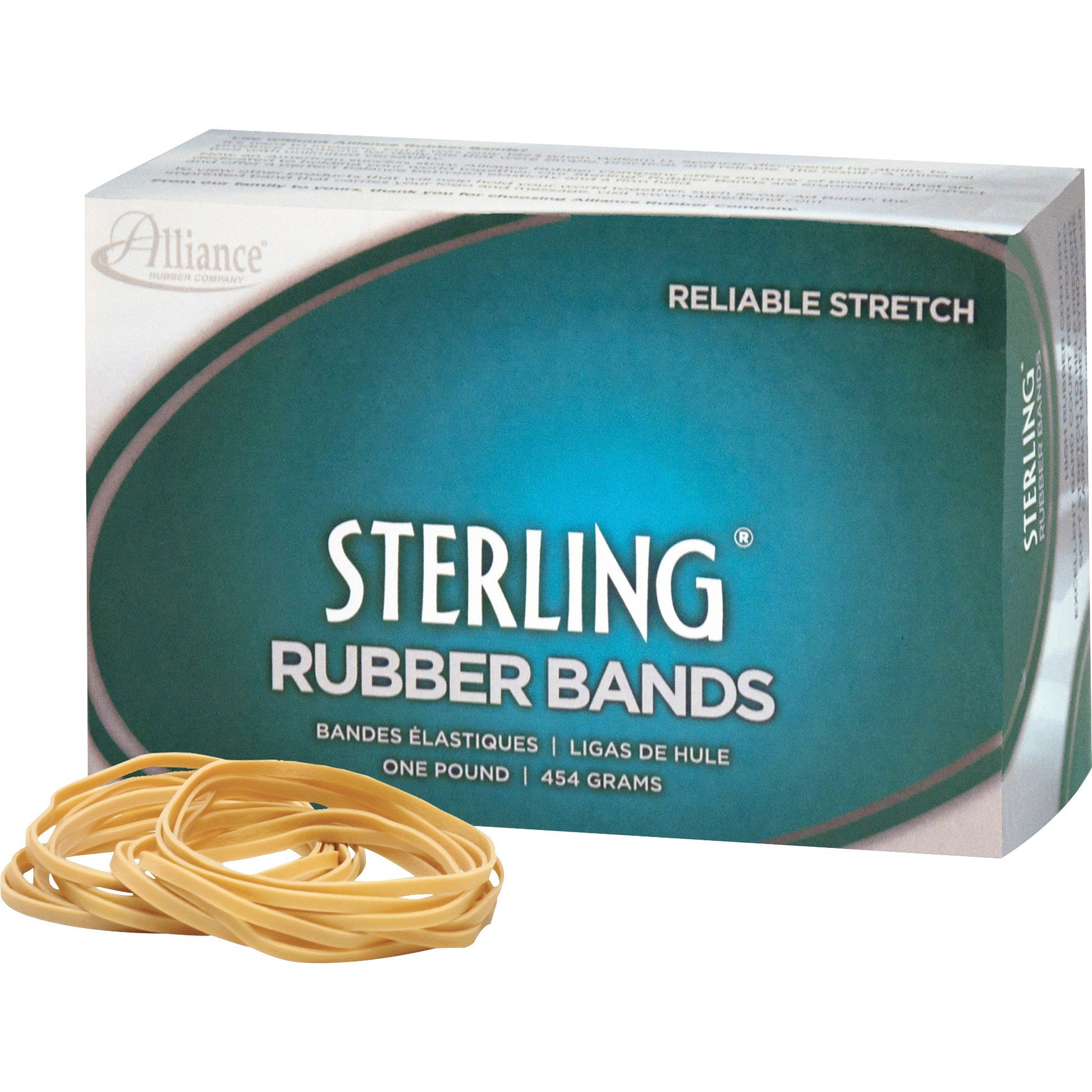 Alliance Sterling Rubber Bands, Size #16 (2-1/2" x 1/16"), Crepe