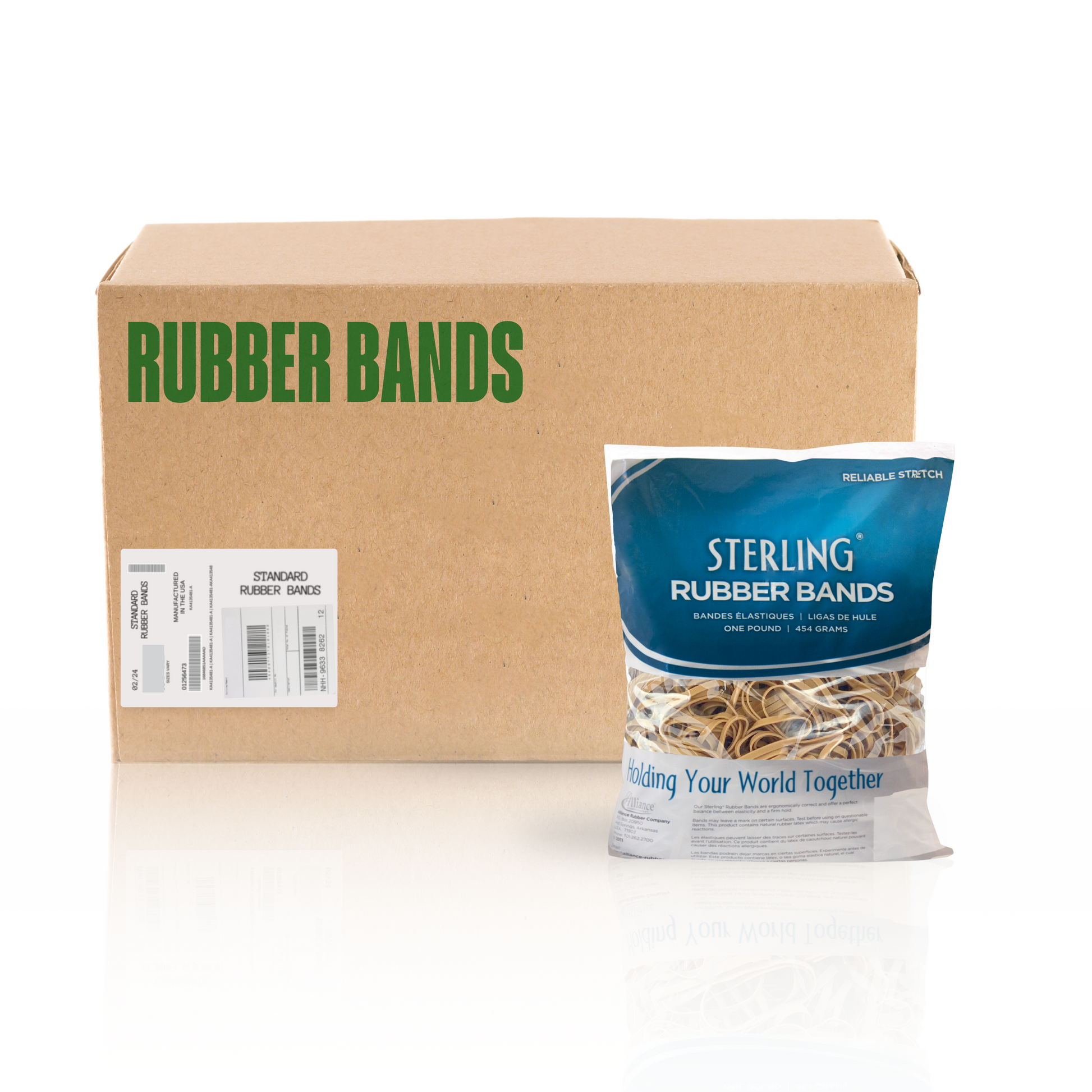 Alliance Sterling Rubber Bands, Size #30 (2" x 1/8"), Crepe