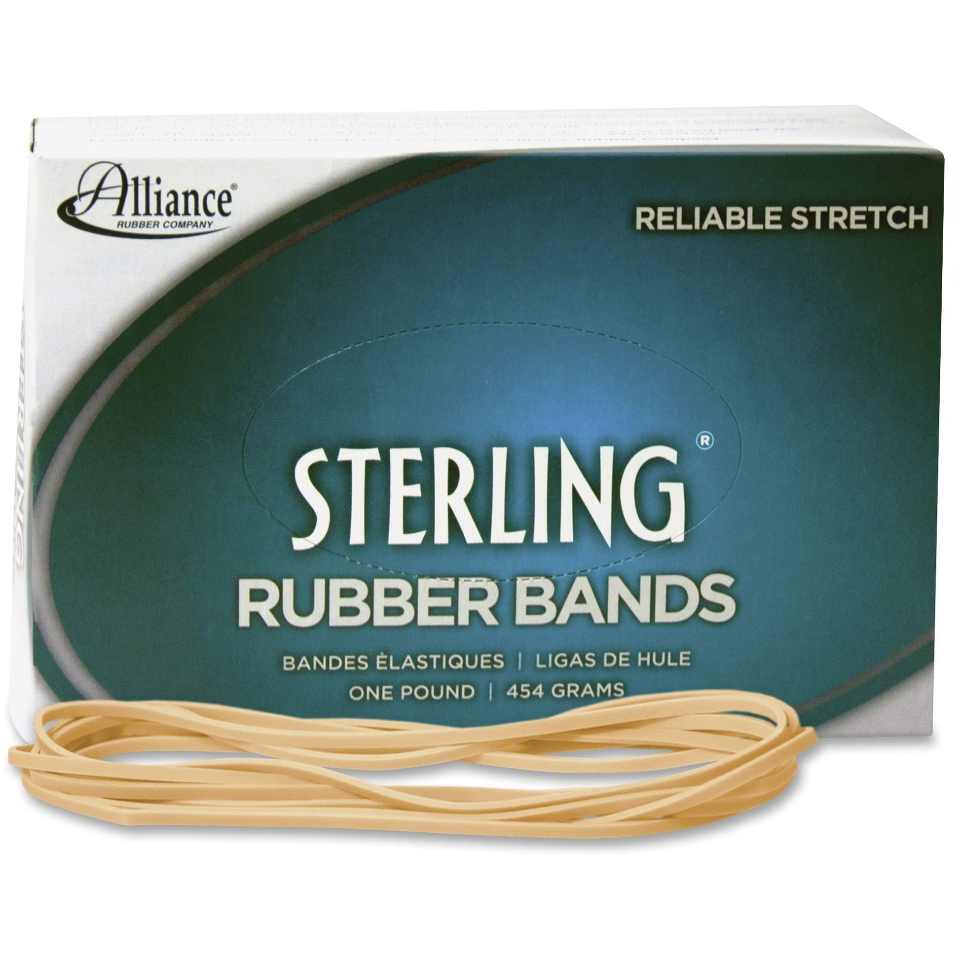 Alliance Sterling Rubber Bands, Size #117B (7" x 1/8"), Crepe