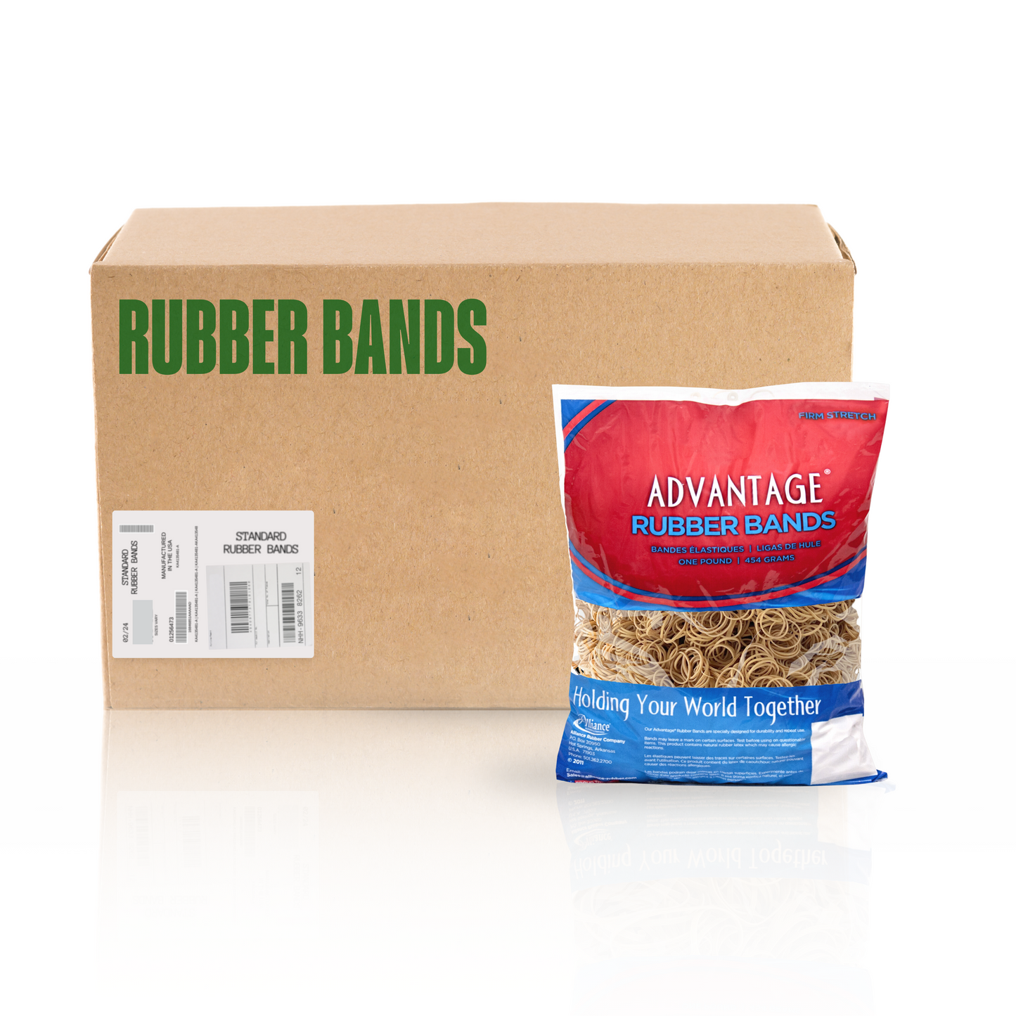 Alliance Advantage Rubber Bands, Size #10 (1-1/4" x 1/16"), Natural Crepe