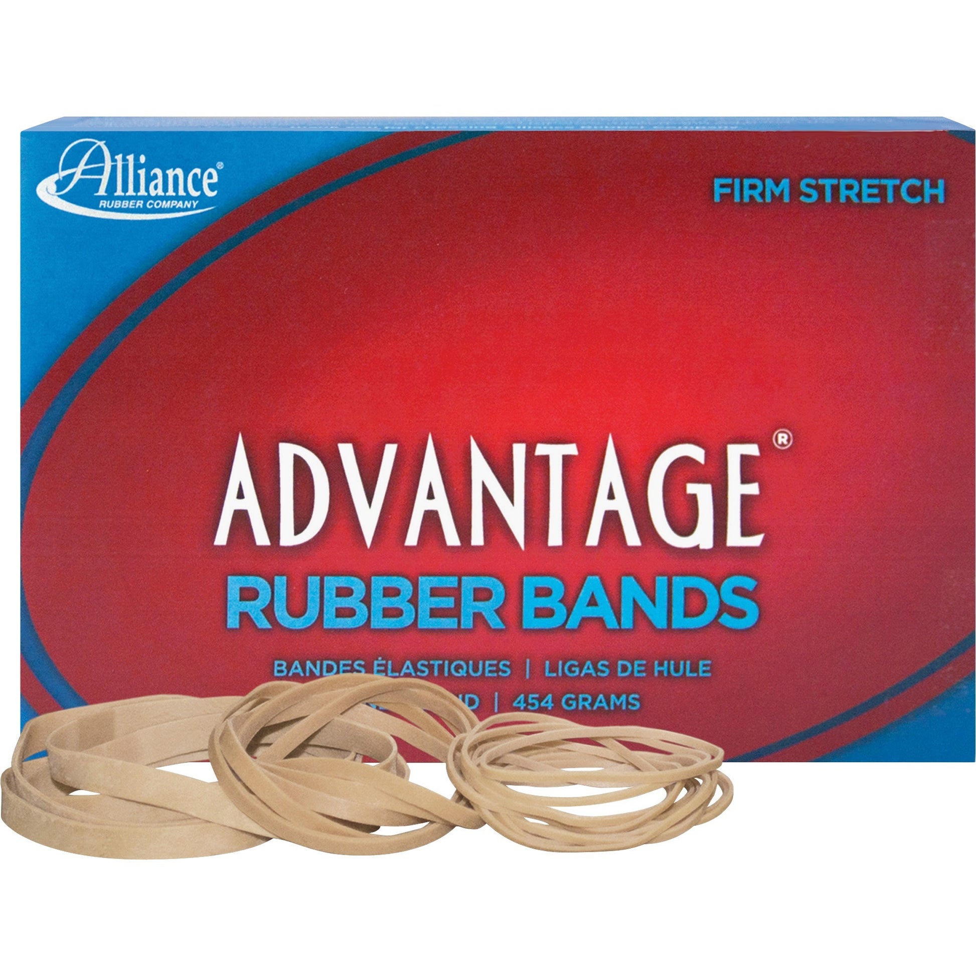 Alliance Advantage Rubber Bands, Size #54 (Assorted), Natural Crepe