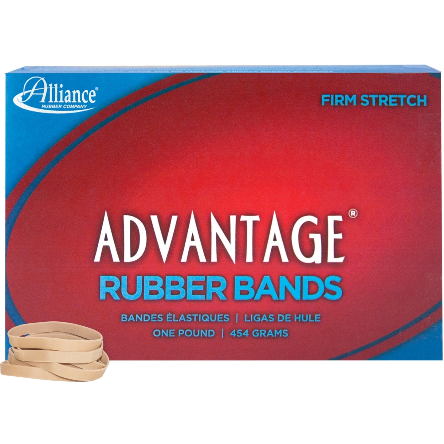 Alliance Advantage Rubber Bands, Size #62 (2-1/2" x 1/4"), Natural Crepe