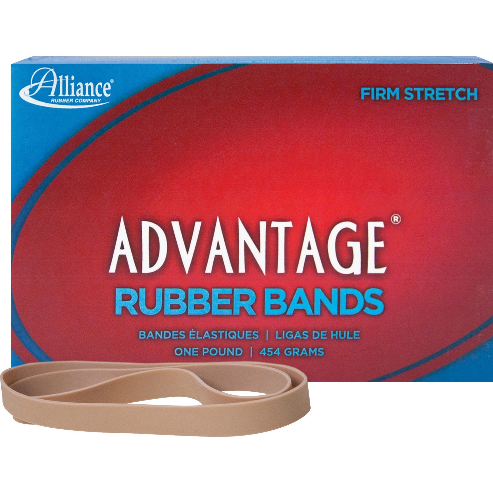 Alliance Advantage Rubber Bands, Size #107 (7" x 5/8"), Natural Crepe