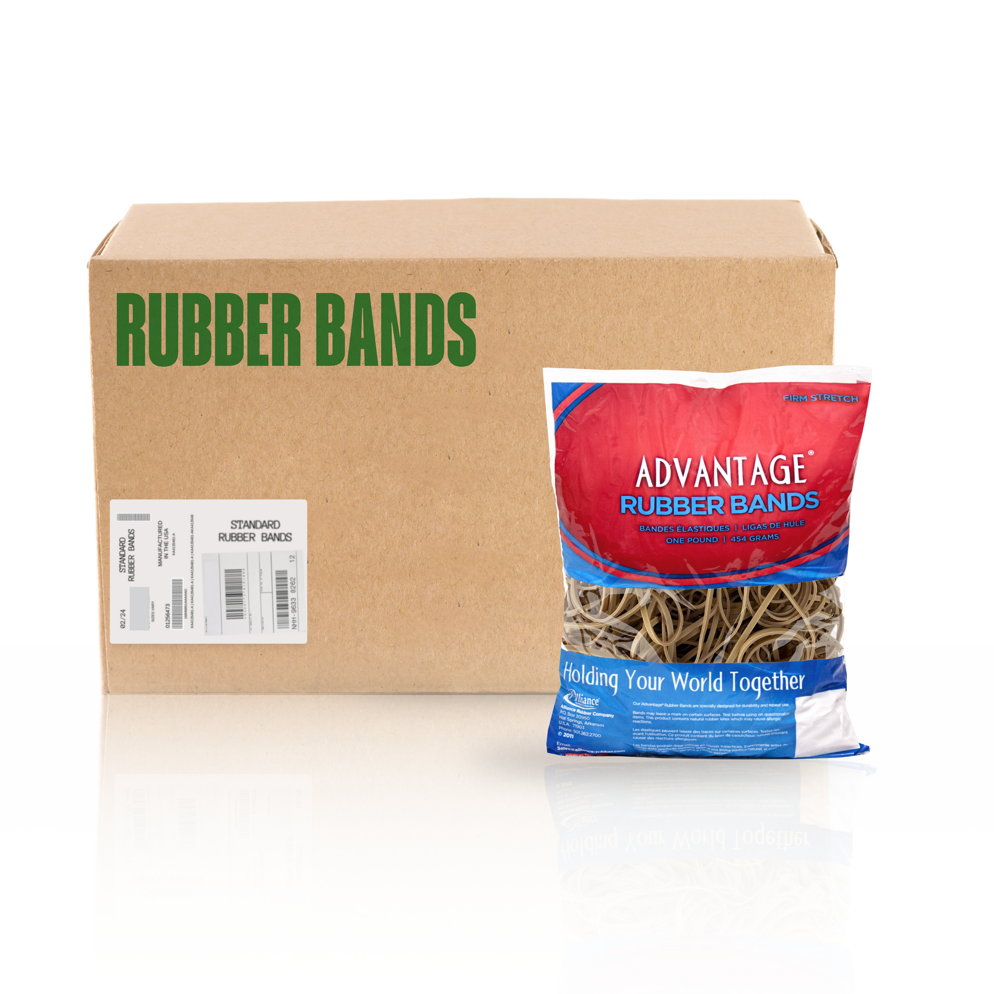 Alliance Advantage Rubber Bands, Size #117B (7" x 1/8"), Natural Crepe