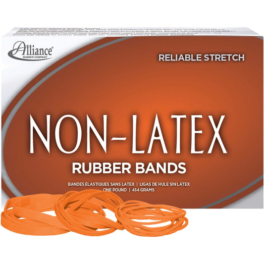 Alliance Non-Latex Rubber Bands, Size #54 (Assorted), Orange