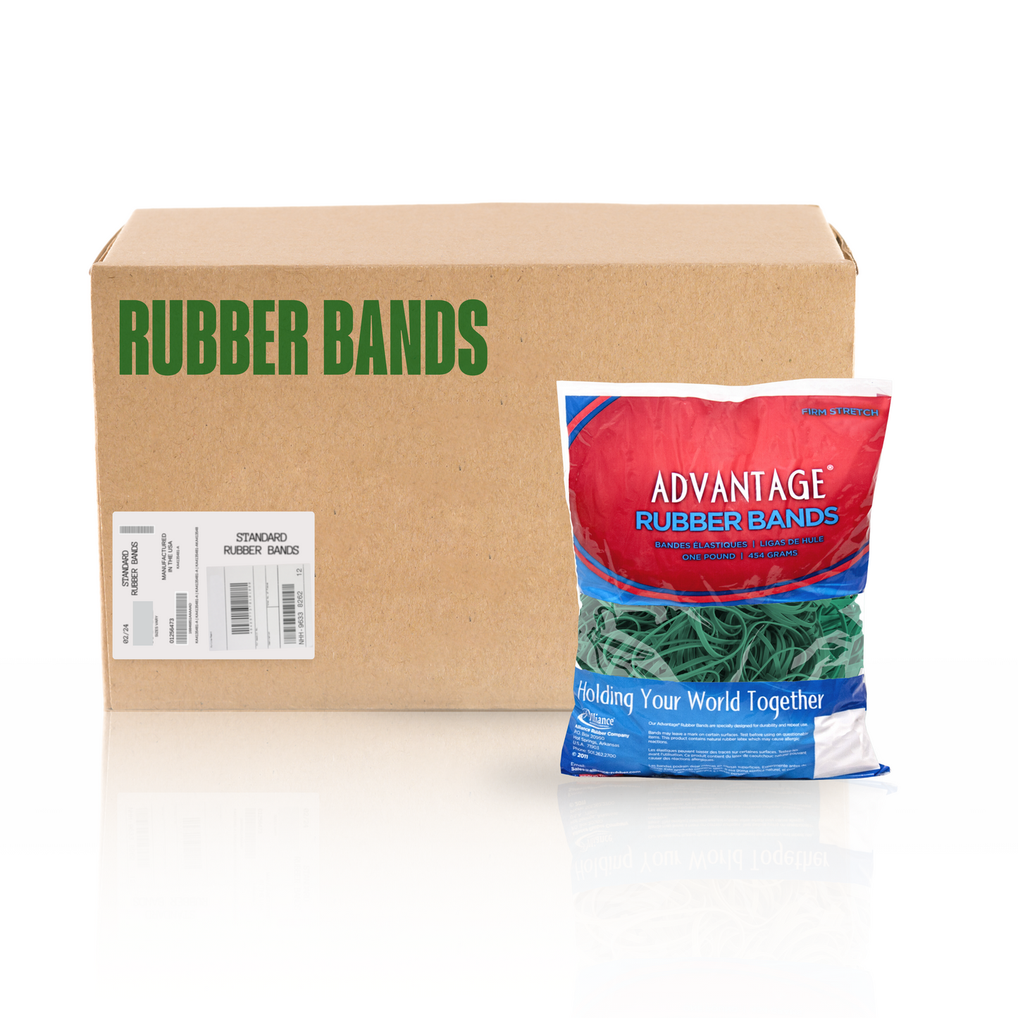 Alliance Advantage Rubber Bands, Size #32 (3" x 1/8"), Green