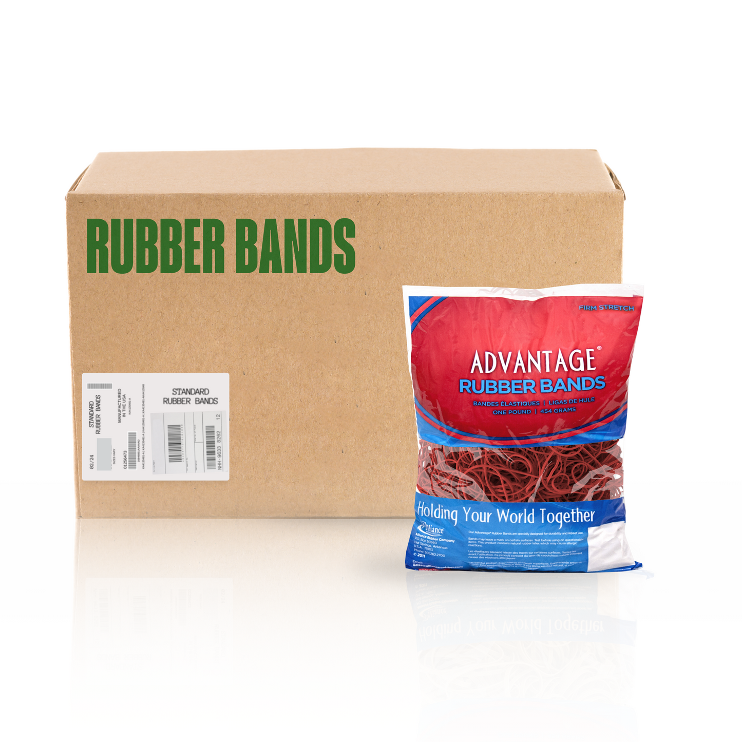 Alliance Advantage Rubber Bands, Size #16 (2-1/2" x 1/16"), Red