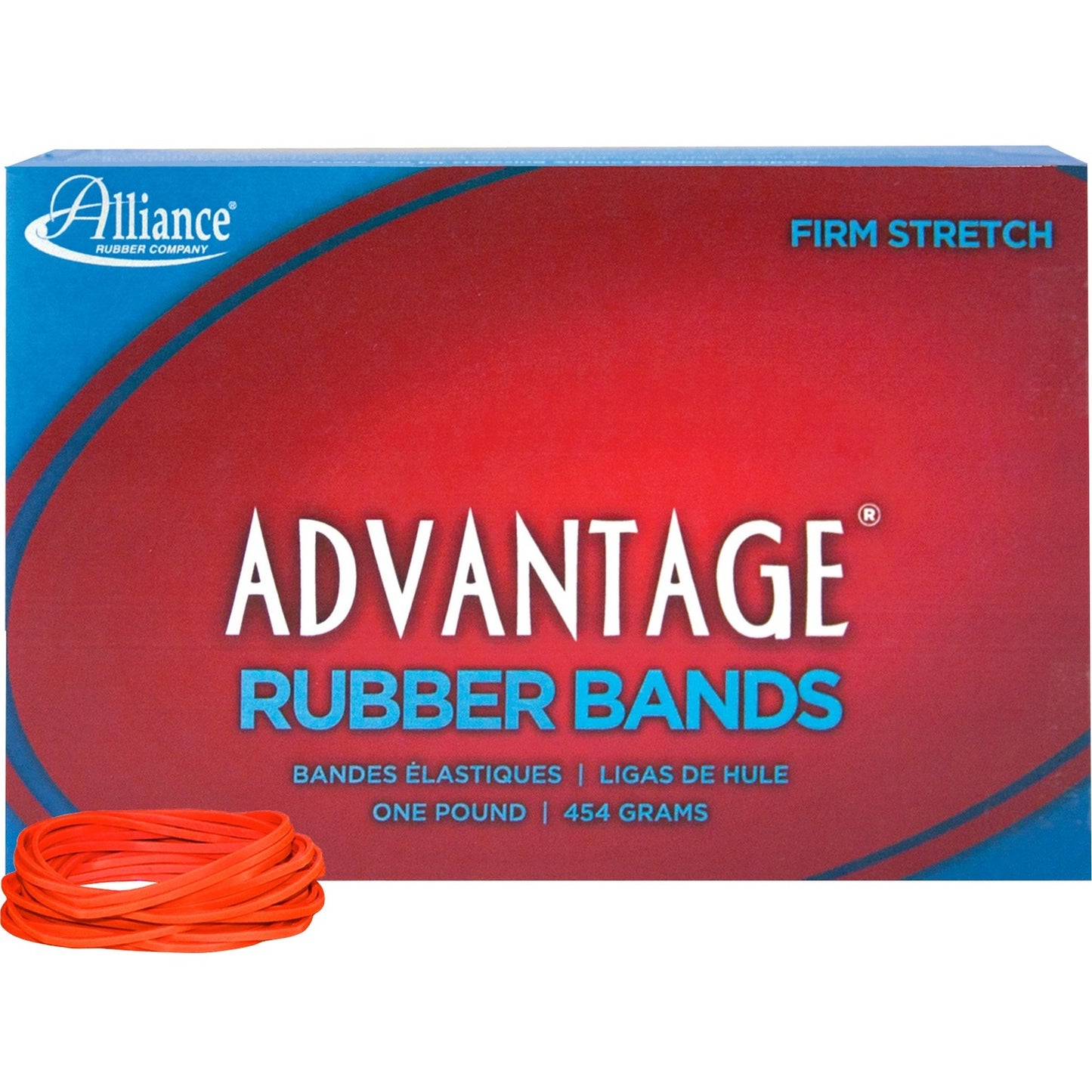 Alliance Advantage Rubber Bands, Size #16 (2-1/2" x 1/16"), Red