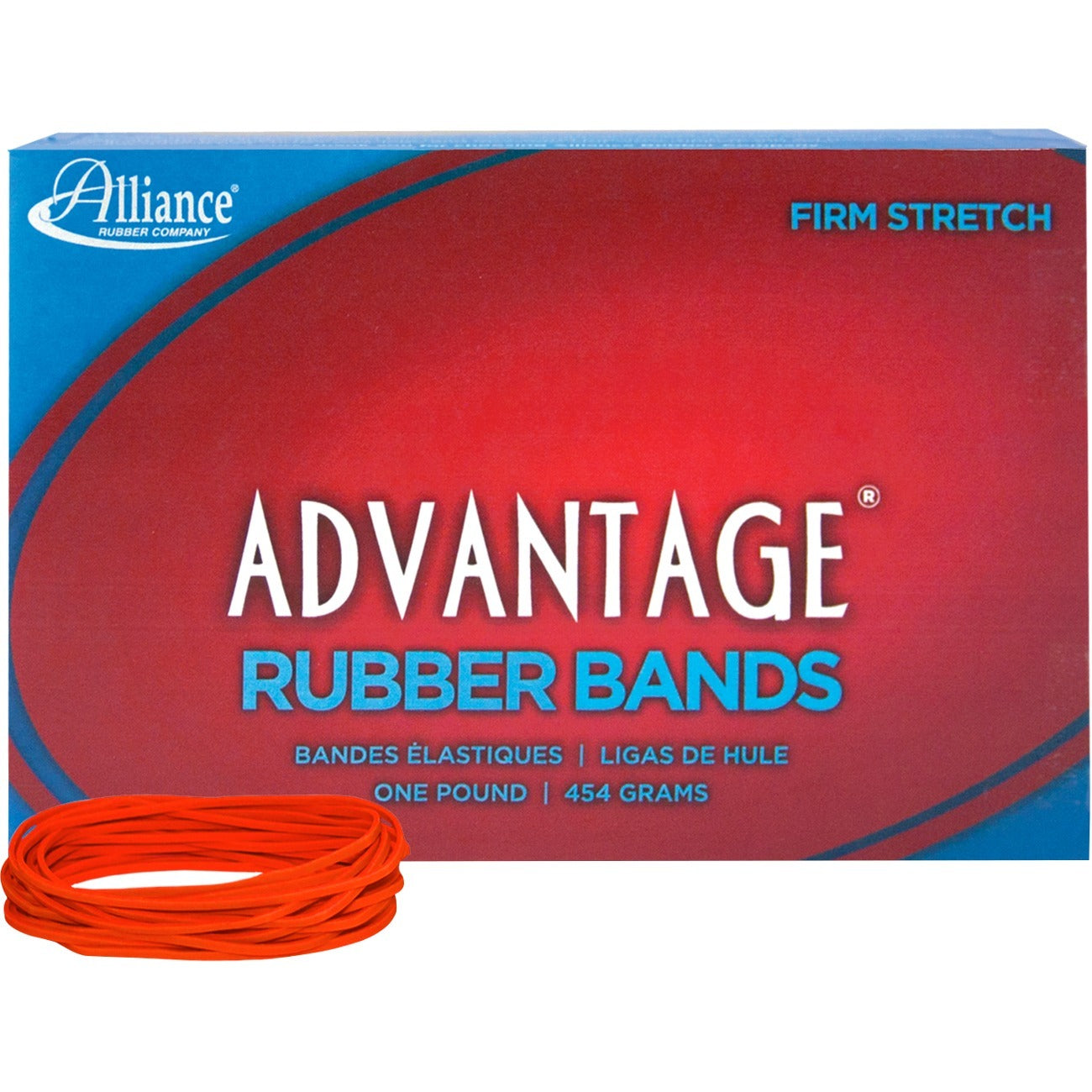 Alliance Advantage Rubber Bands, Size #19 (3-1/2" x 1/16"), Red