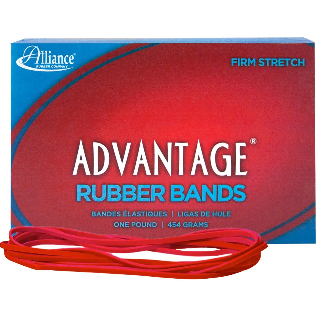 Alliance Advantage Rubber Bands, Size #117B (7" x 1/8"), Red